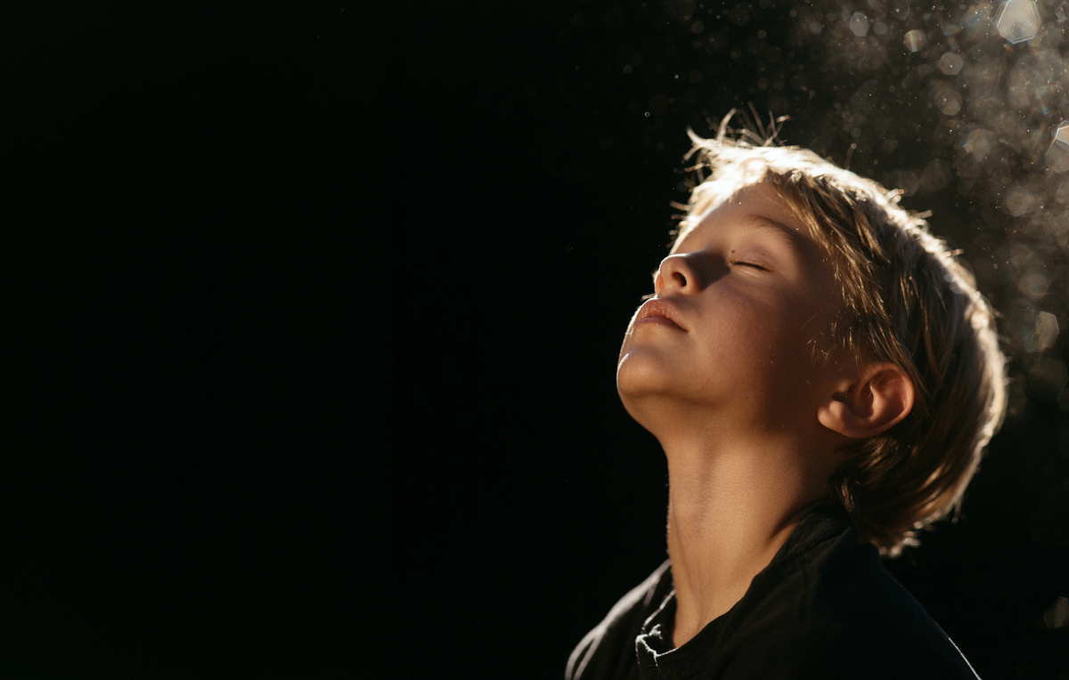Child relaxing at home in a dry salt climate